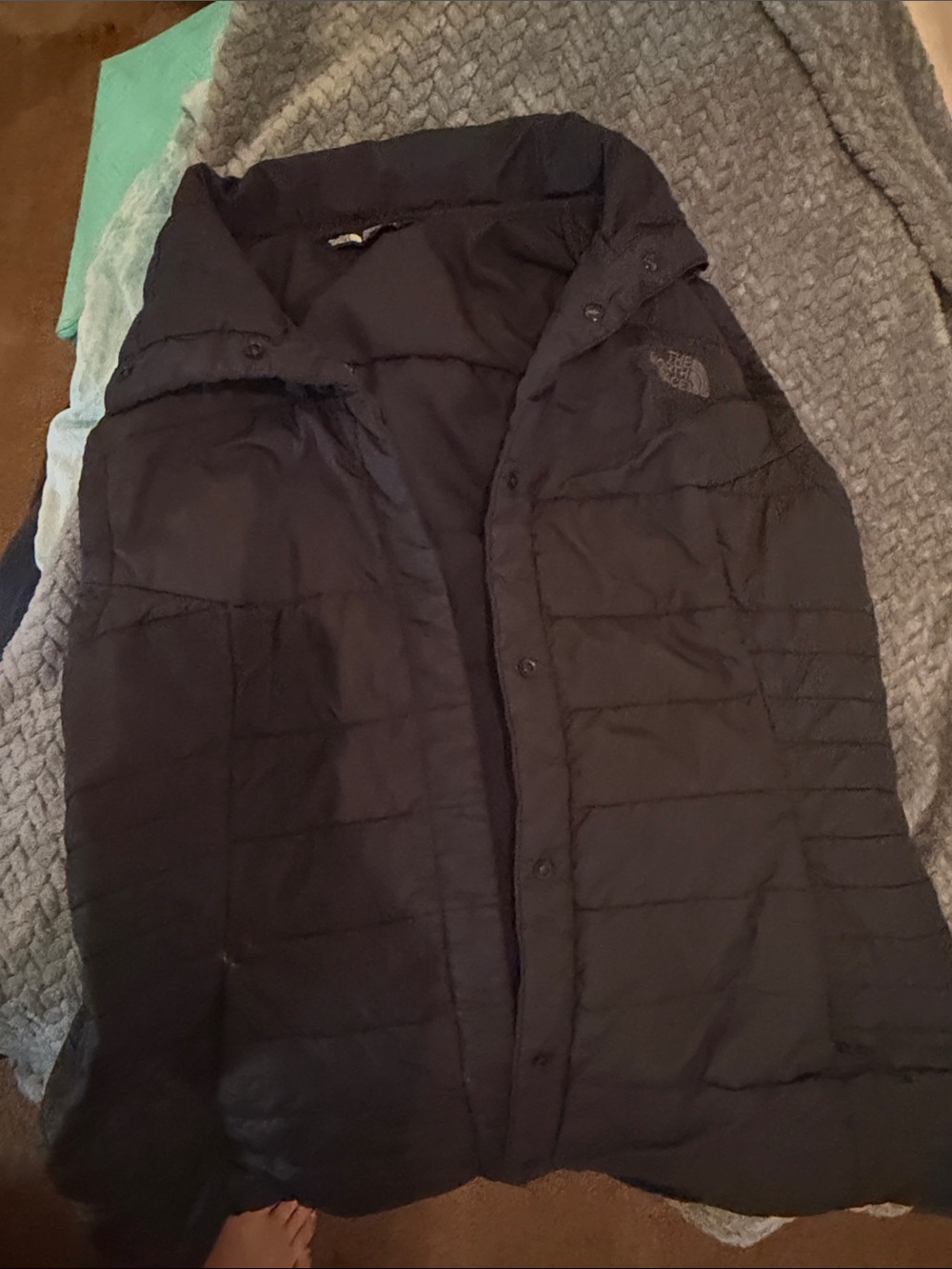 The North Face Black Quilted Snap-Front Vest
